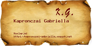 Kapronczai Gabriella névjegykártya